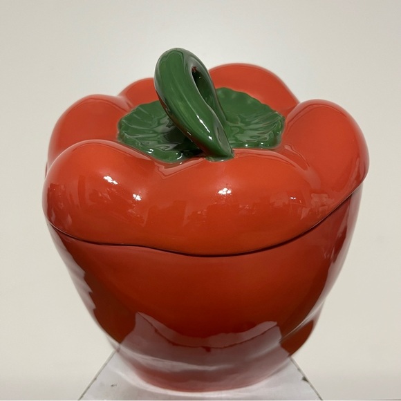 Clay Art Chili Pepper Hand Painted Jar With Lid 13” X 8.5” - Picture 4 of 9